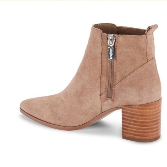 🌸 NWT Blondo Laureece Booties Ankle Boots Beige Nude Suede Waterproof Size 11 - Picture 2 of 12